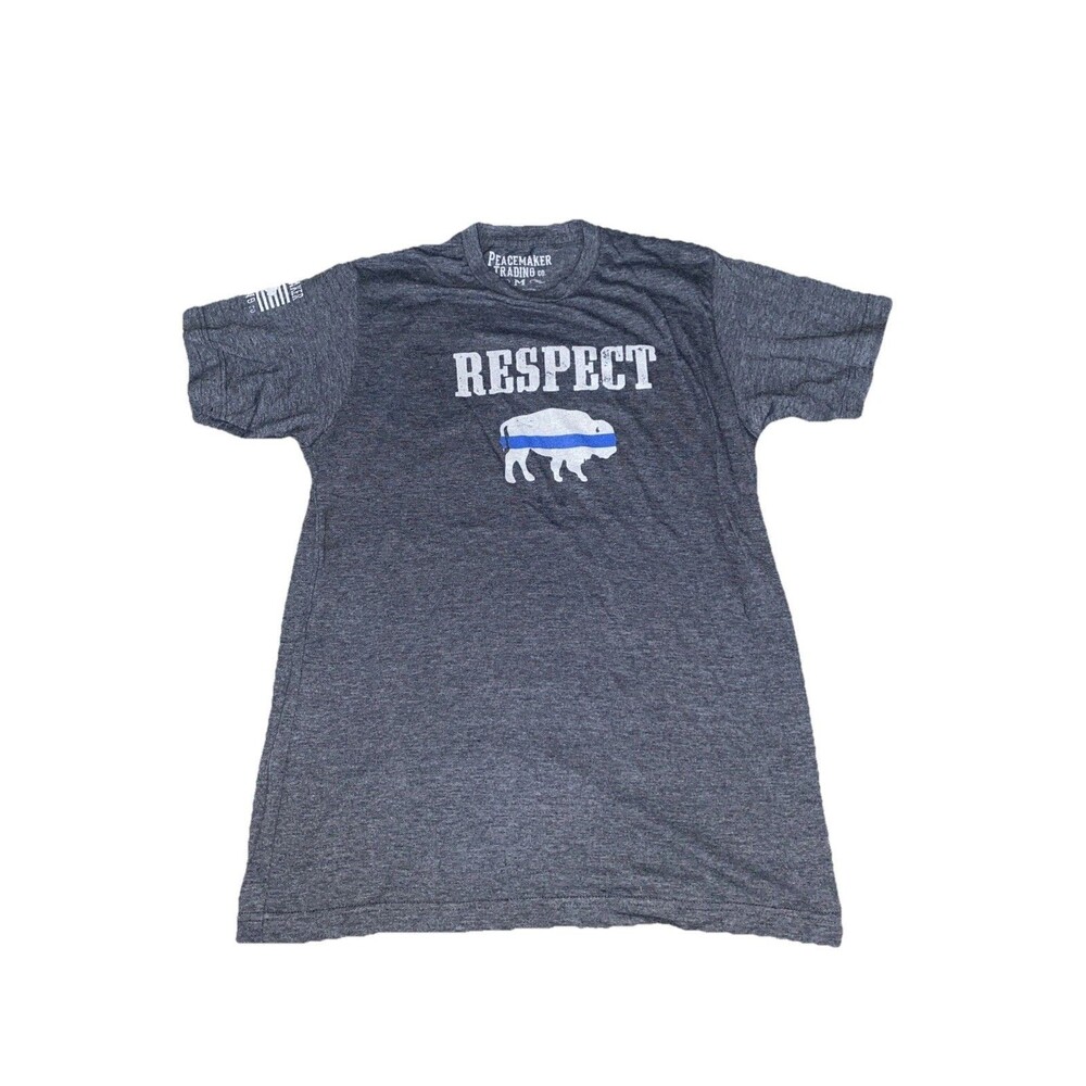 Thin Blue Line Respect Mens Shirt Medium Short Sleeve Peacemaker Trading Graphic